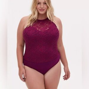 Torrid Lace Bodysuit - 2 - Deep Purple
